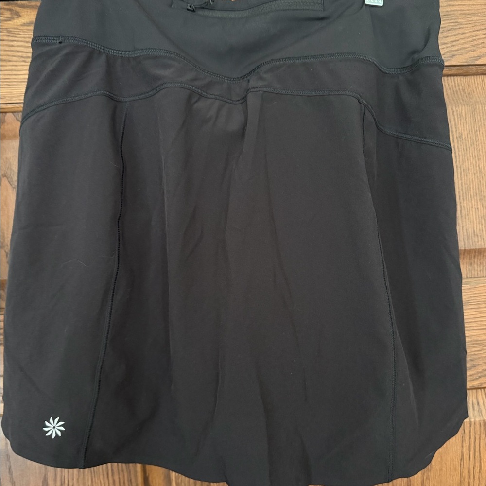 Athleta Black Athletic Skort with scalloped hem